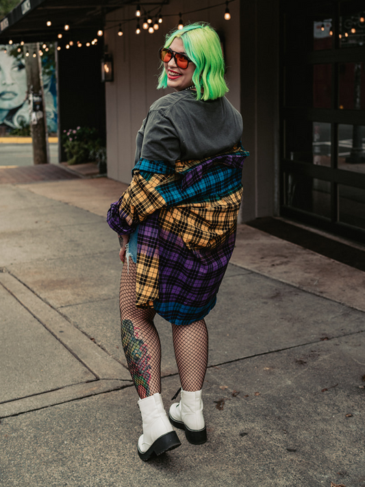 GRUNGE GODDESS COLORBLOCK PLAID