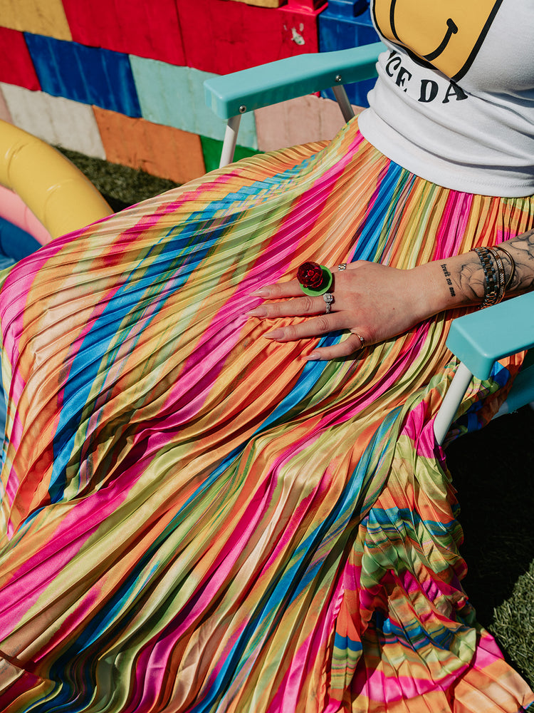 *PRE-ORDER* COLOR OUTSIDE THE LINES PLEATED SKIRT S-3XL