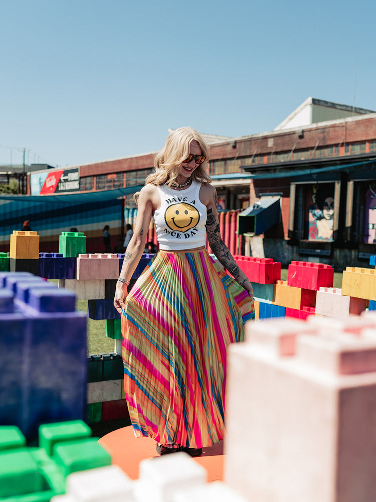 *PRE-ORDER* COLOR OUTSIDE THE LINES PLEATED SKIRT S-3XL