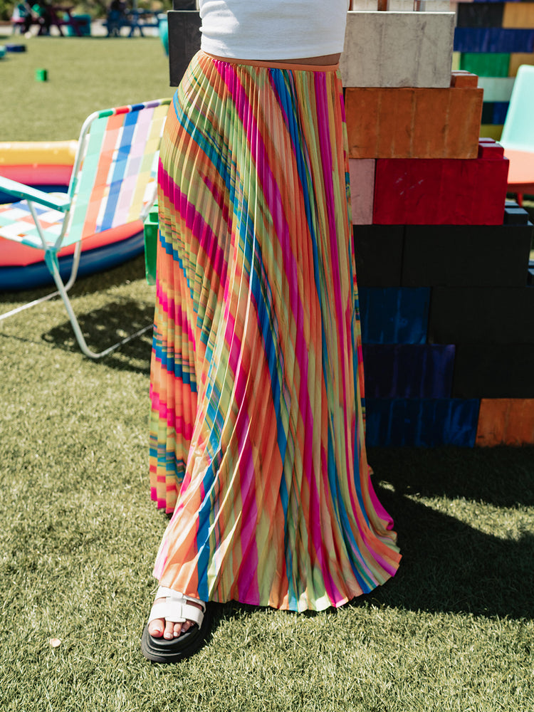 *PRE-ORDER* COLOR OUTSIDE THE LINES PLEATED SKIRT S-3XL