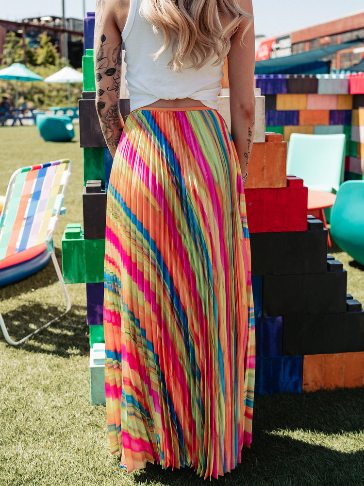*PRE-ORDER* COLOR OUTSIDE THE LINES PLEATED SKIRT S-3XL