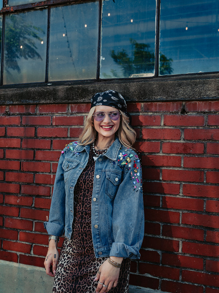 RAINBOW RIOT LUXE DENIM JACKET