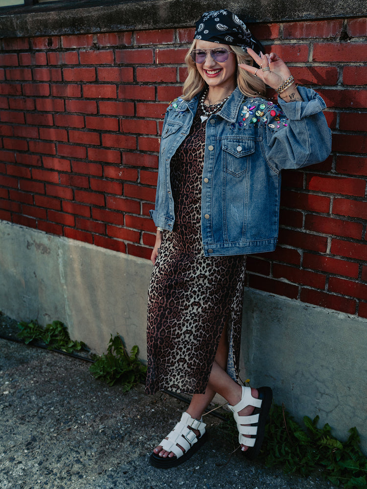 CAME TO SLAY LEOPARD MESH DRESS