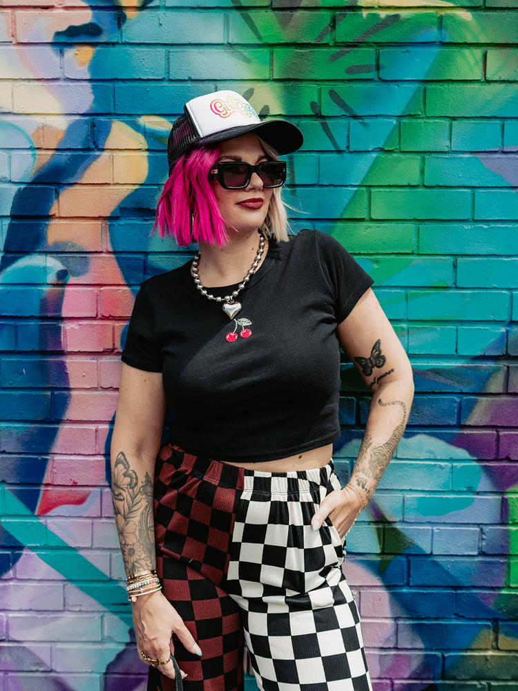 CHERRY ON TOP CROPPED TEE