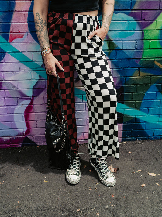 SPLIT DECISION CHECKERED PANTS S-3XL
