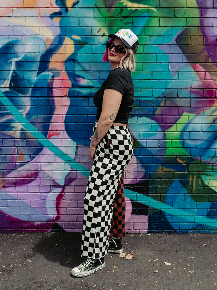 SPLIT DECISION CHECKERED PANTS S-3XL