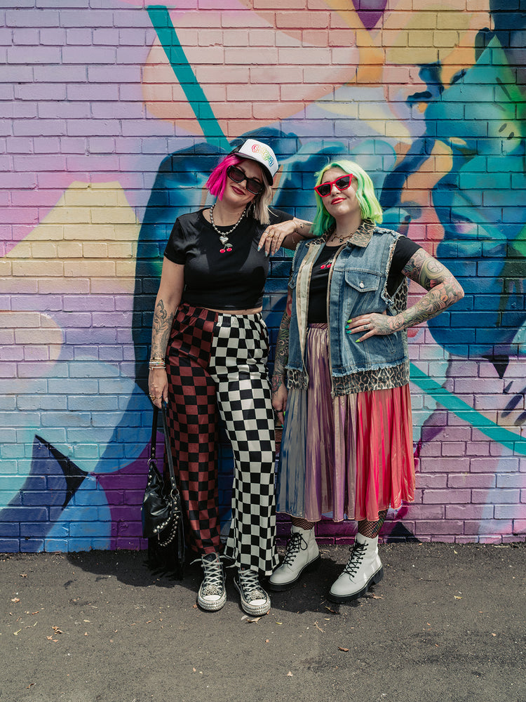 METALLIC MISFIT PLEATED SKIRT S-XL