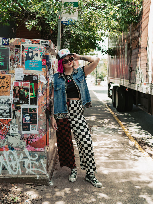 SPLIT DECISION CHECKERED PANTS S-3XL