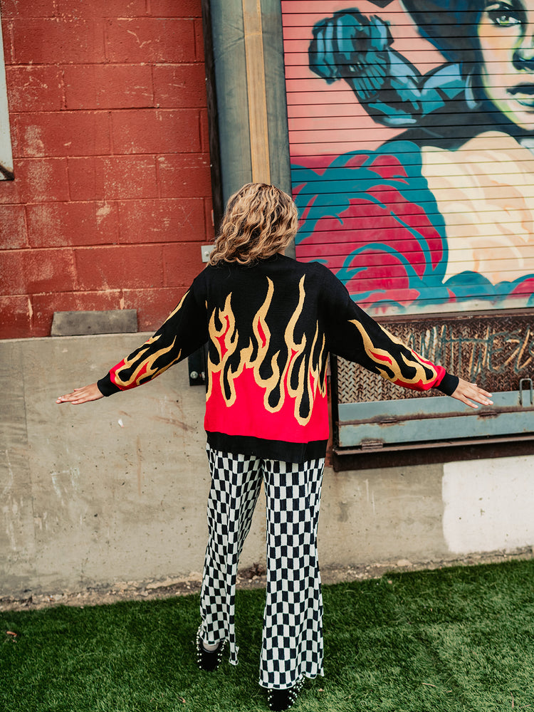 GIRL ON FIRE KNIT CARDIGAN