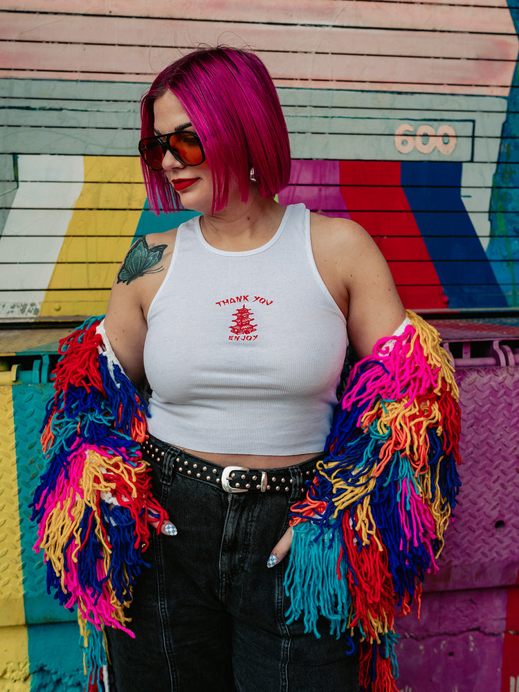 THANK YOU, ENJOY RIBBED TANK