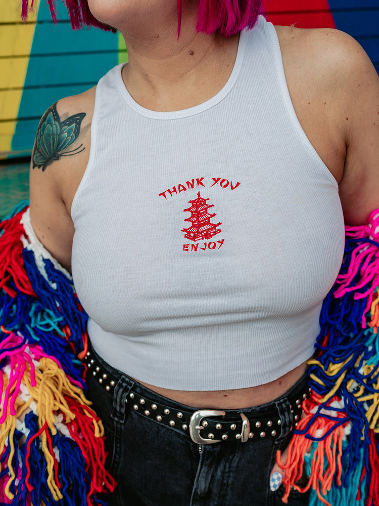 THANK YOU, ENJOY RIBBED TANK