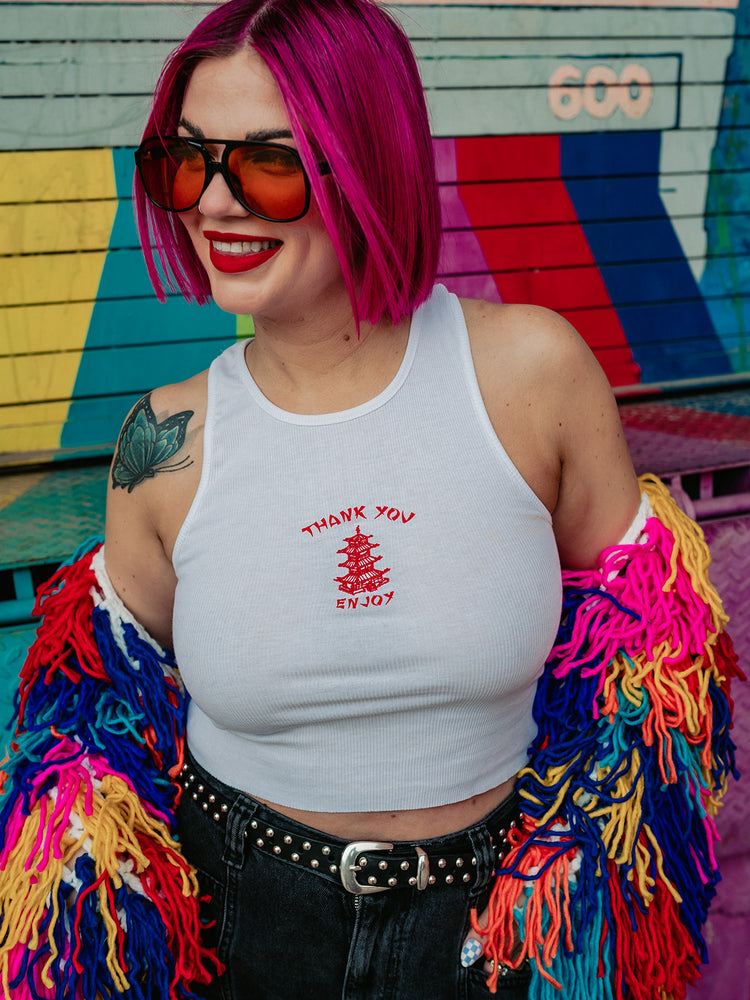 THANK YOU, ENJOY RIBBED TANK