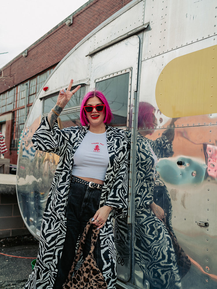 FASHION ICON ZEBRA PRINT DUSTER