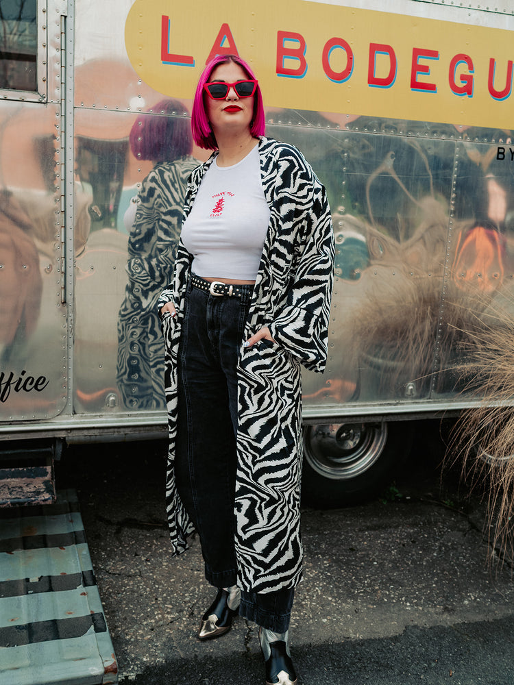 FASHION ICON ZEBRA PRINT DUSTER