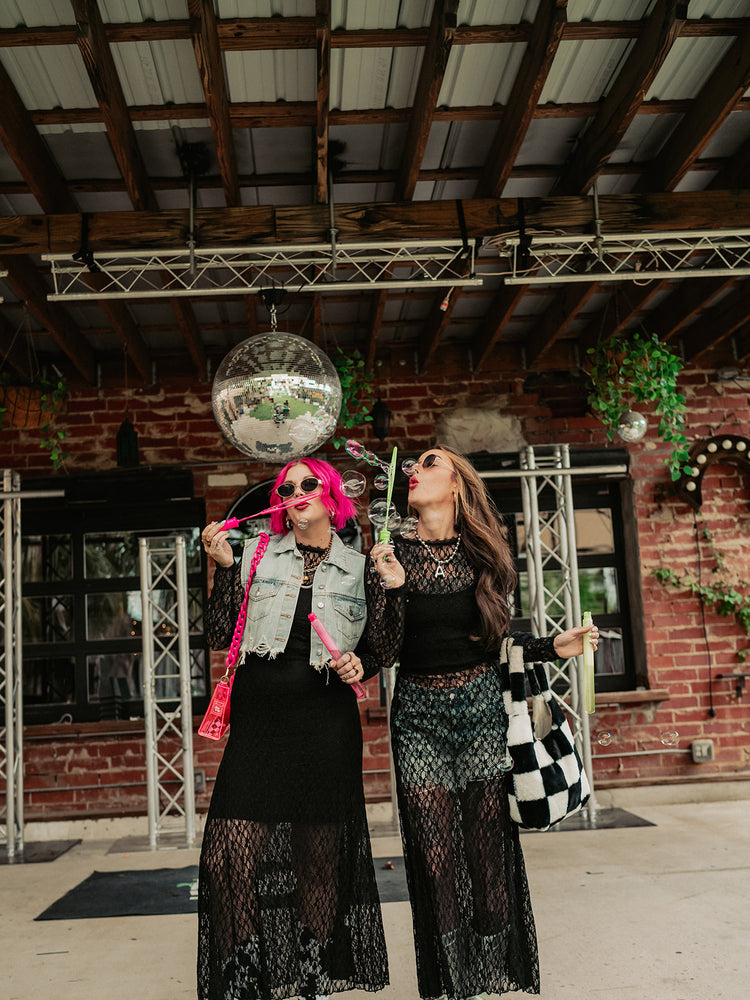 SHE'S WITH THE BAND LACE MAXI DRESS