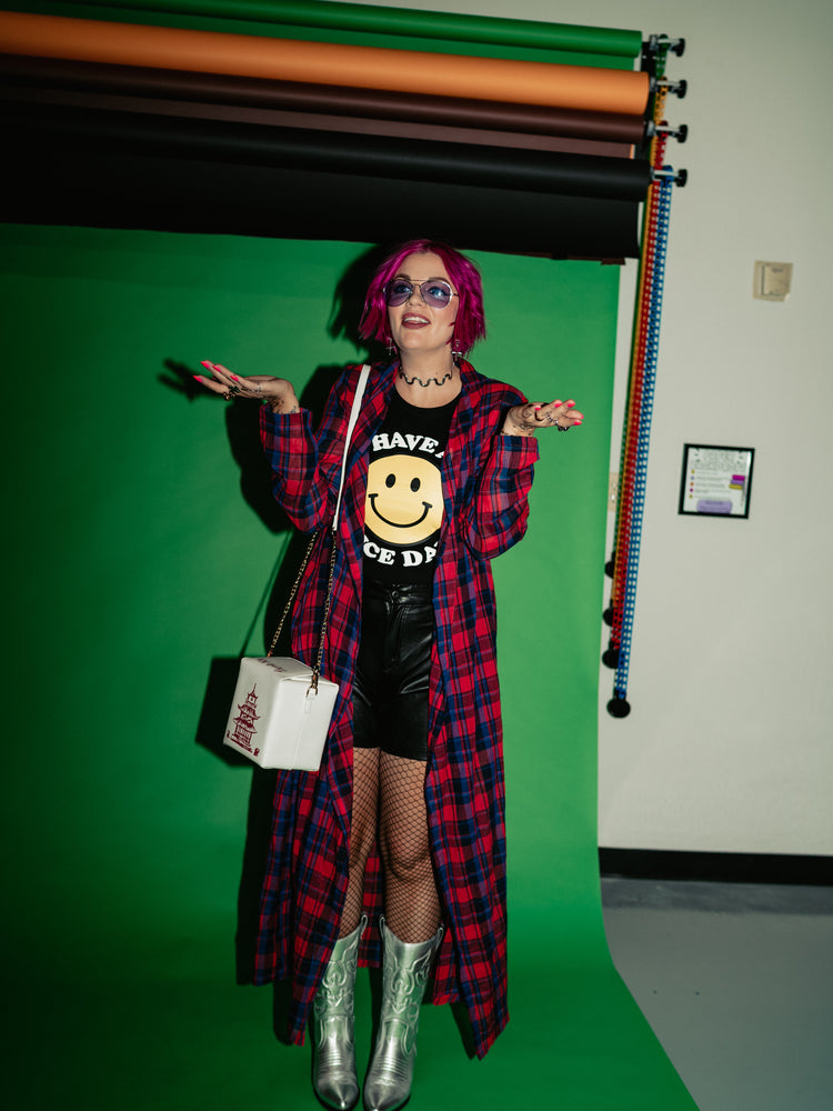 MISFIT BEHAVIOR PLAID DUSTER