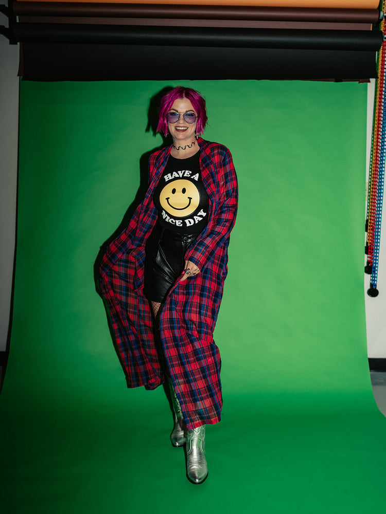 MISFIT BEHAVIOR PLAID DUSTER