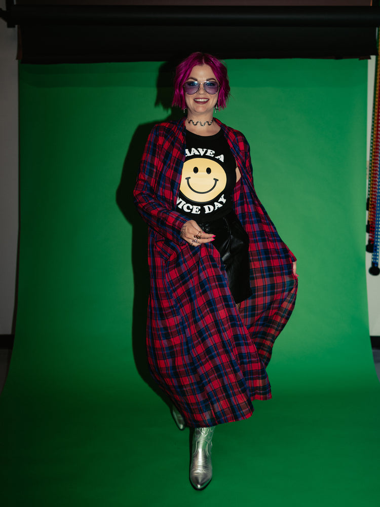 MISFIT BEHAVIOR PLAID DUSTER