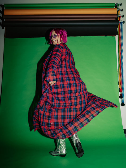 MISFIT BEHAVIOR PLAID DUSTER