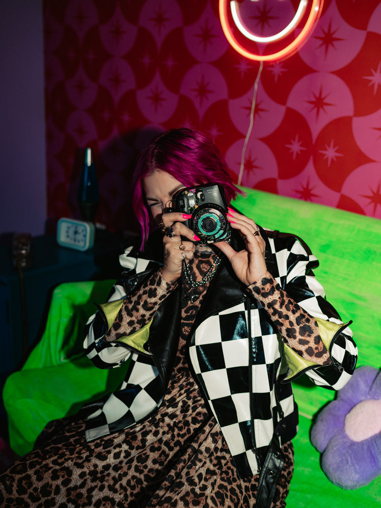 *PREORDER* ALORA EDEN EXCLUSIVE: ELECTRIC MISFIT CHECKERED MOTO JACKET S-3XL