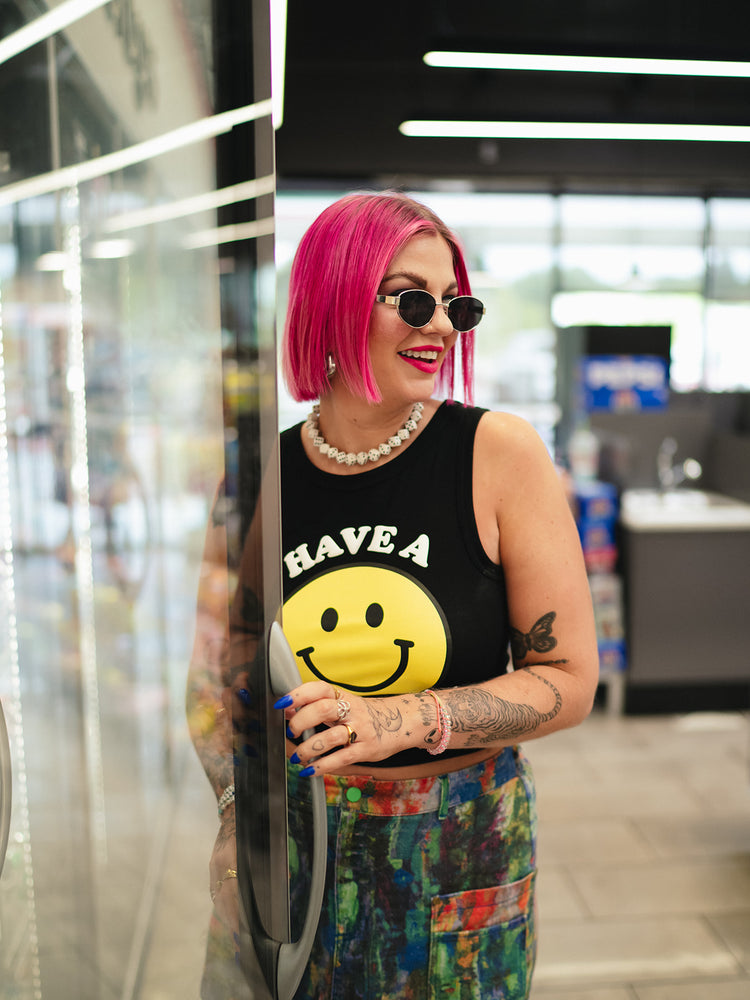 *PREORDER* ALORA EDEN EXCLUSIVE: HAVE A NICE DAY TANK IN BLACK S-3XL