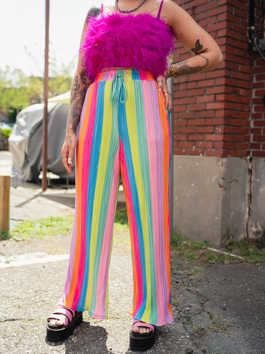 *PREORDER* ALORA EDEN EXCLUSIVE: RAINBOW RIOT PLISSE PANTS S-3XL