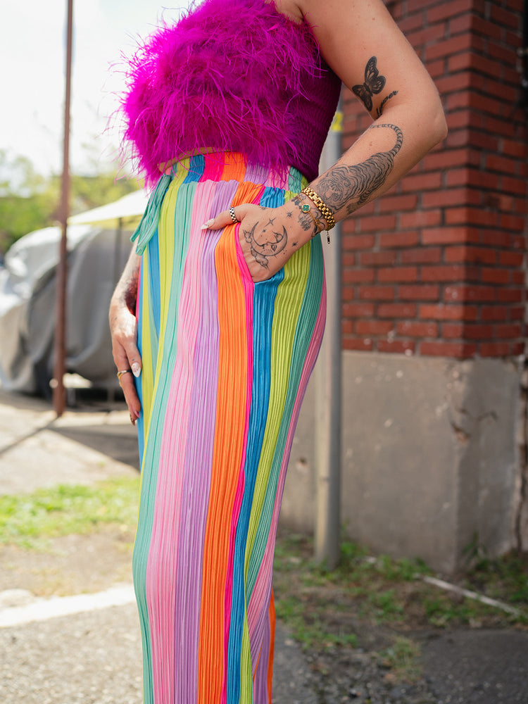 *PREORDER* ALORA EDEN EXCLUSIVE: RAINBOW RIOT PLISSE PANTS S-3XL