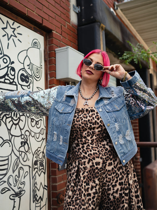 DISCO REBEL DISTRESSED DENIM JACKET
