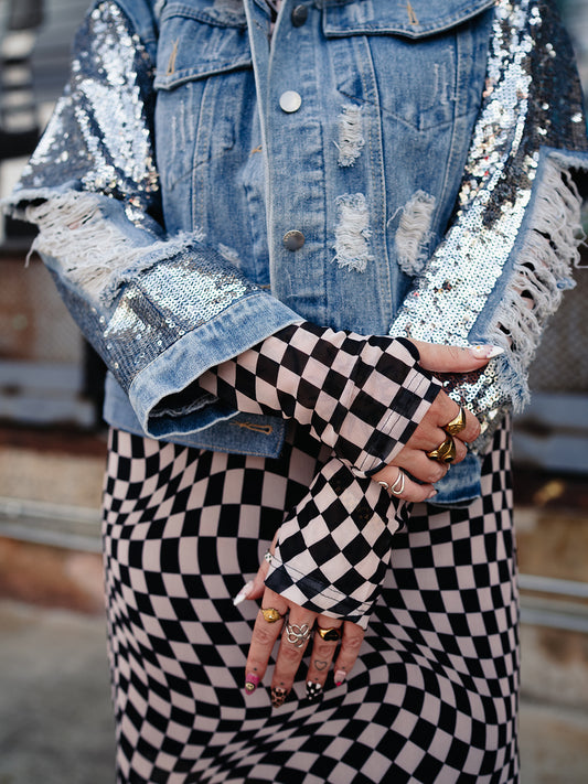 REALITY CHECK MESH MIDI DRESS