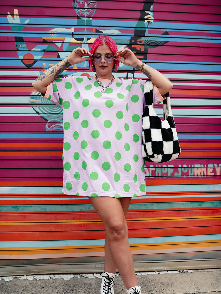 MORE IS MORE POLKA DOT TSHIRT DRESS
