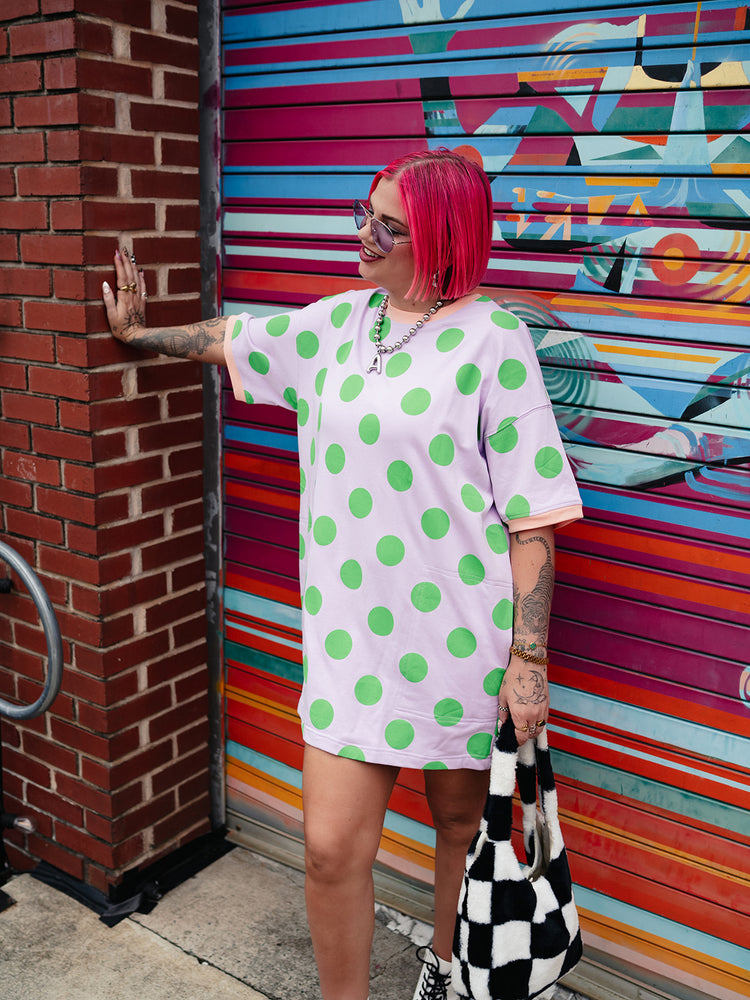 MORE IS MORE POLKA DOT TSHIRT DRESS