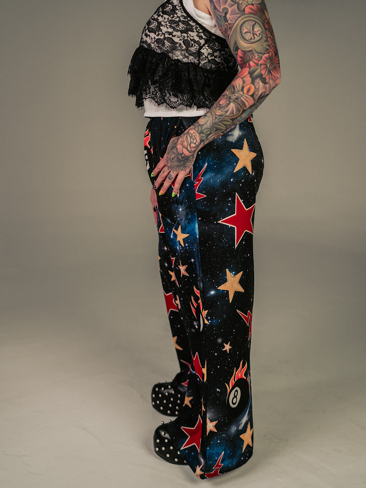 WE COME IN PEACE WIDE LEG PANTS S-3XL
