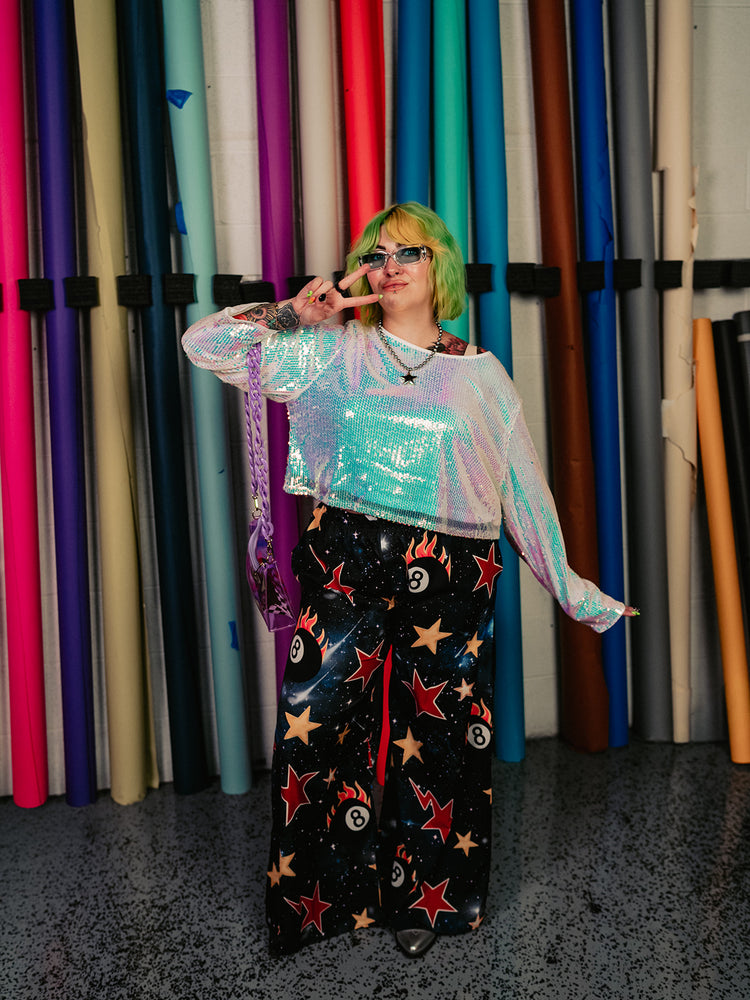 WE COME IN PEACE WIDE LEG PANTS S-3XL