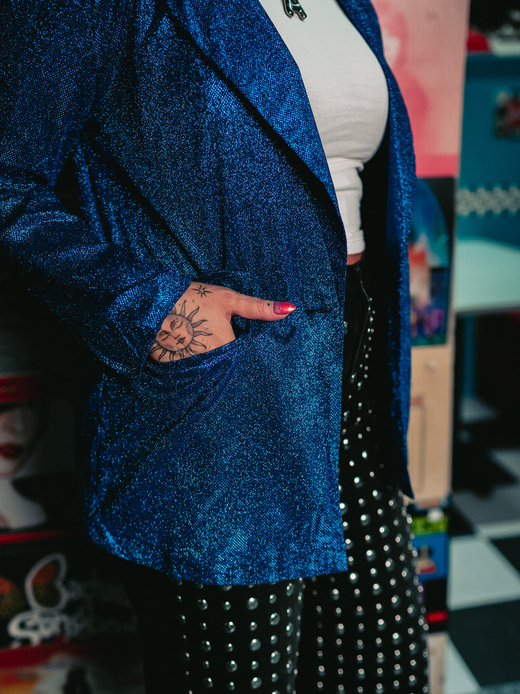 STRANGE BEHAVIOR METALLIC BLAZER