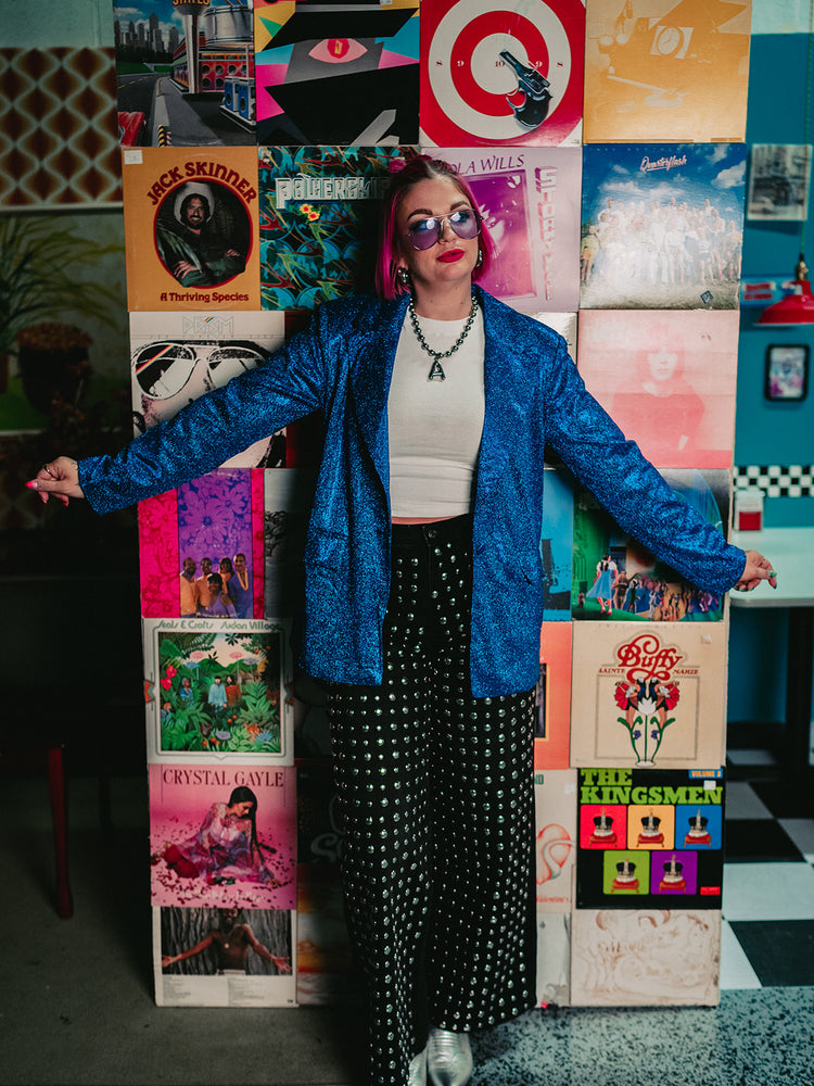 STRANGE BEHAVIOR METALLIC BLAZER