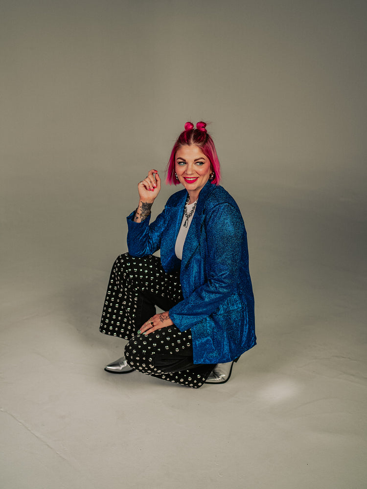 STRANGE BEHAVIOR METALLIC BLAZER