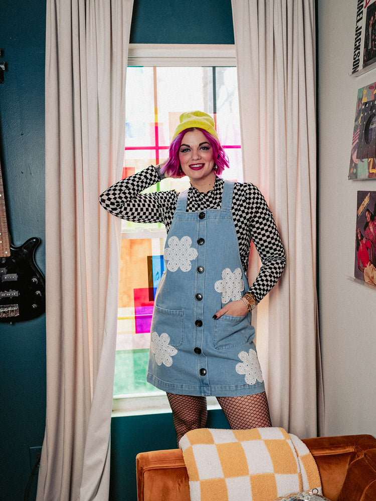 FLOWER POWER DENIM DRESS