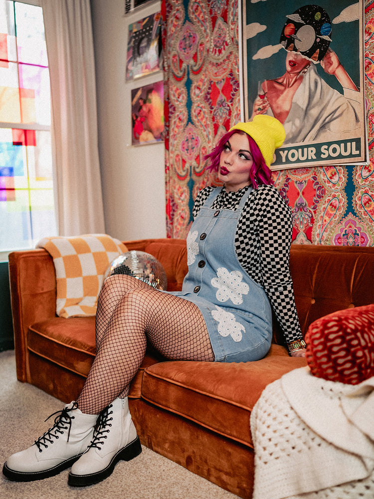 FLOWER POWER DENIM DRESS