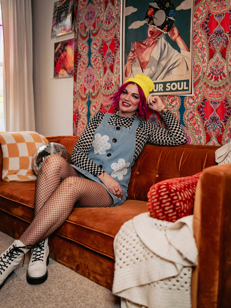 FLOWER POWER DENIM DRESS