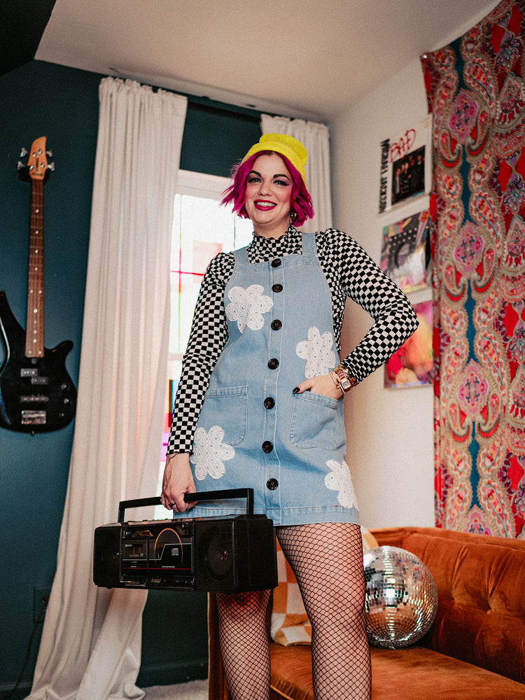 FLOWER POWER DENIM DRESS
