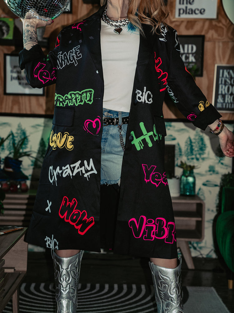 SAY IT LOUDER LONG LINE BLAZER