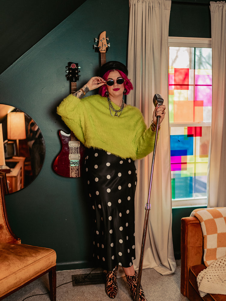 NEON DAYDREAM FUZZY KNIT SWEATER