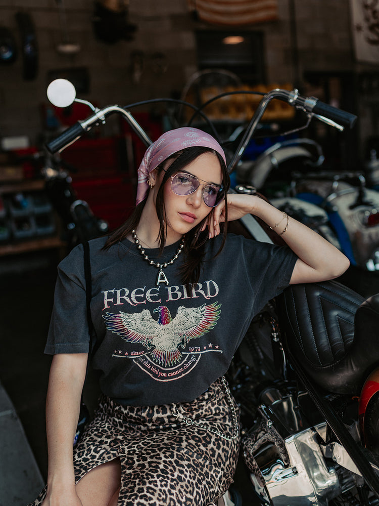 FREE BIRD MINERAL WASH GRAPHIC TEE S-XL