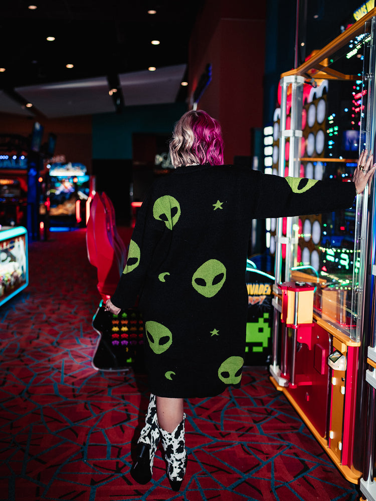 STAY WEIRD ALIEN SWEATER DRESS