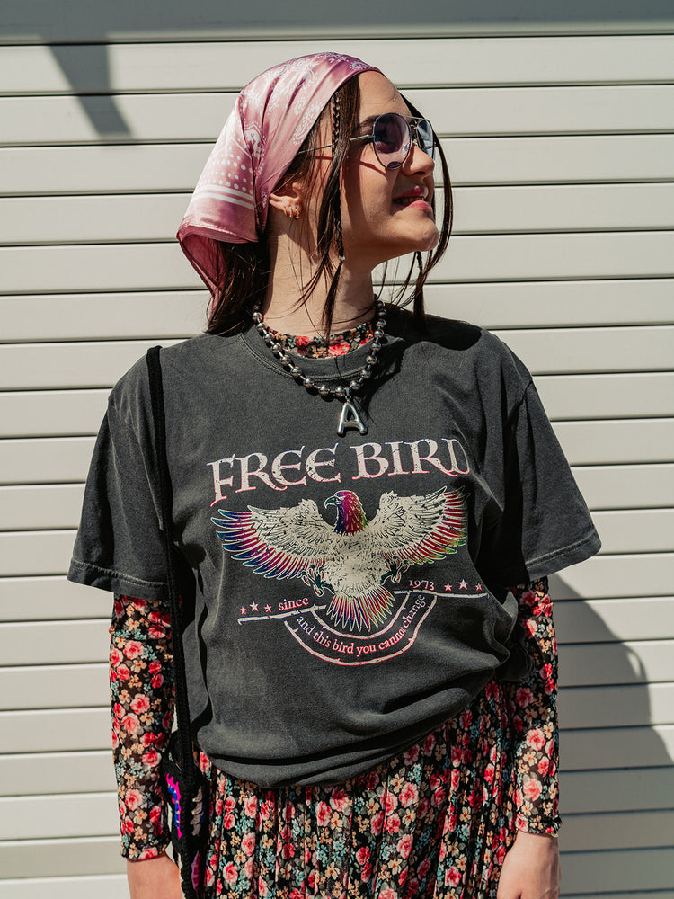FREE BIRD MINERAL WASH GRAPHIC TEE S-XL