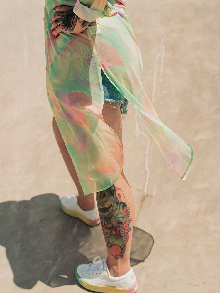 MOOD RING TIE DYE MESH TOP