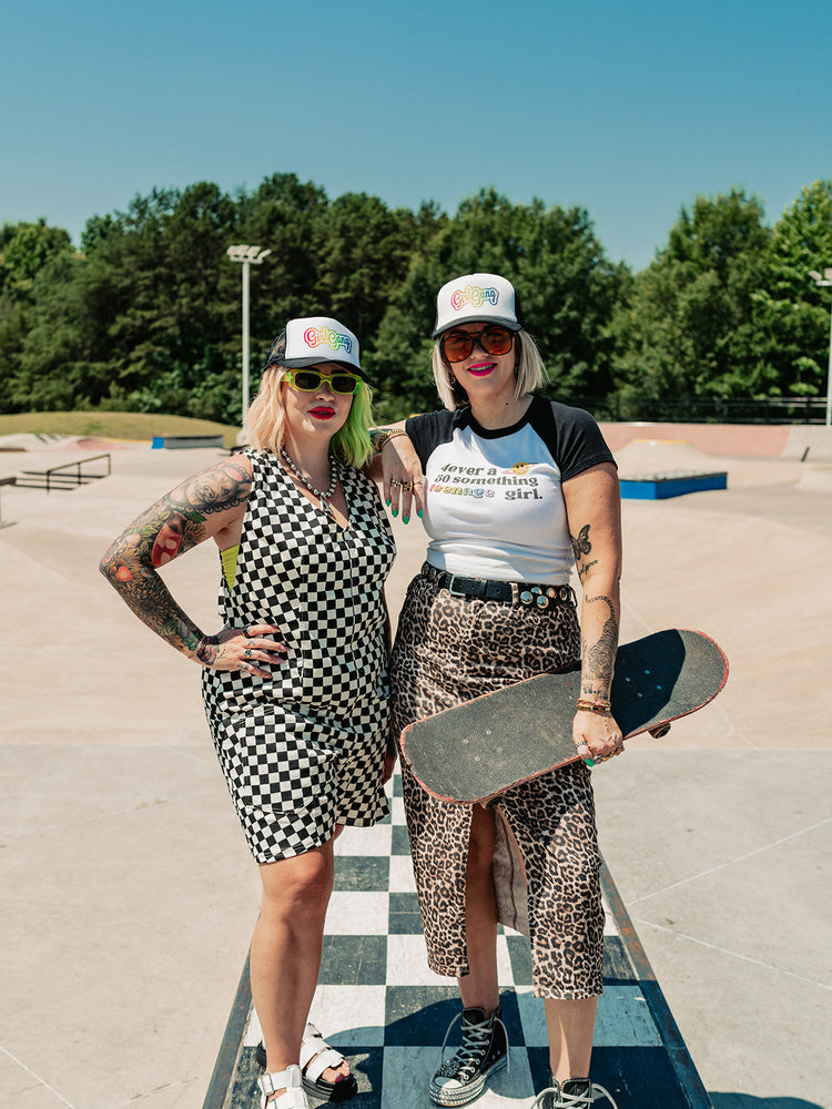 SKATER GIRL CHECKERED ROMPER S-XL