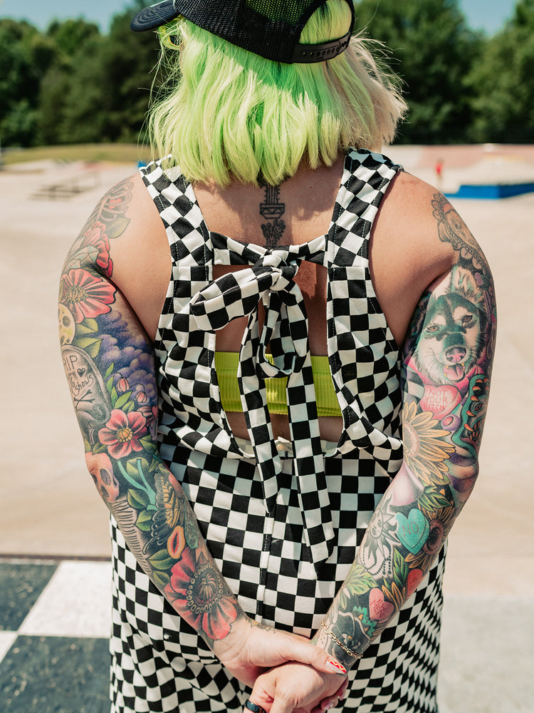 SKATER GIRL CHECKERED ROMPER S-XL