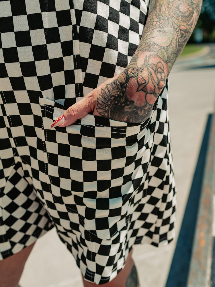 SKATER GIRL CHECKERED ROMPER S-XL
