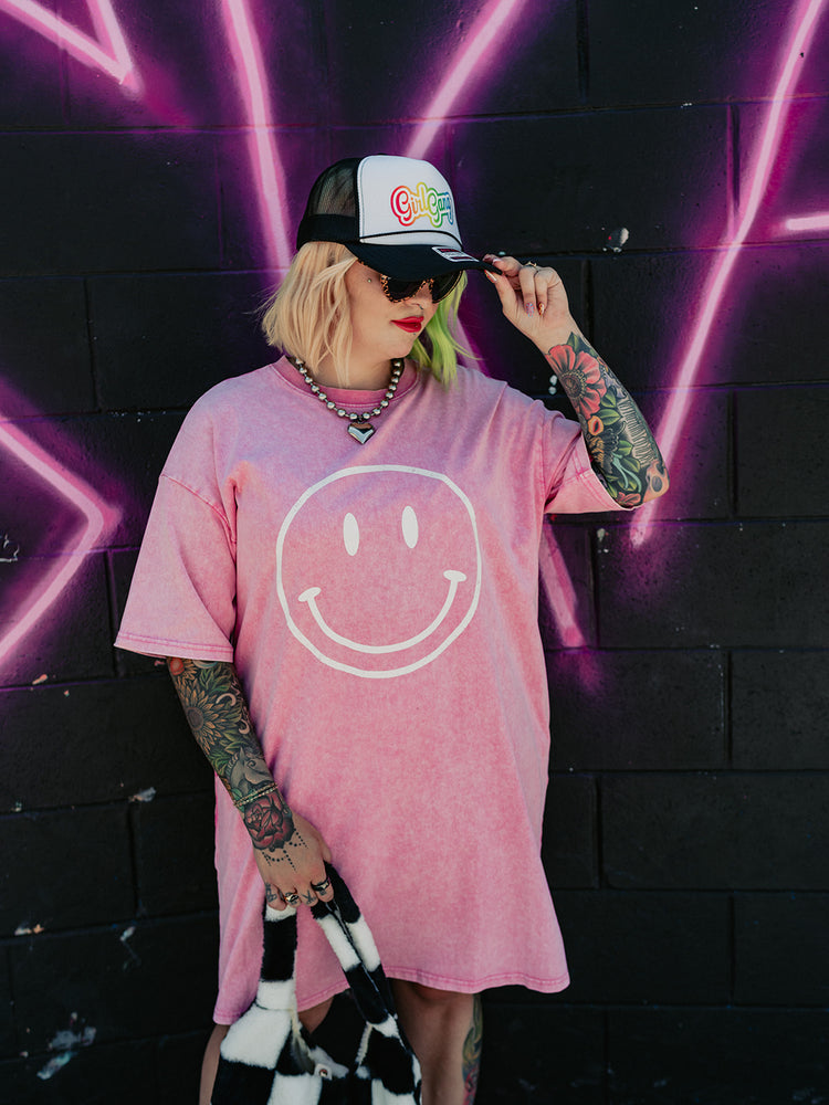 SMILE LIKE YOU MEAN IT TSHIRT DRESS